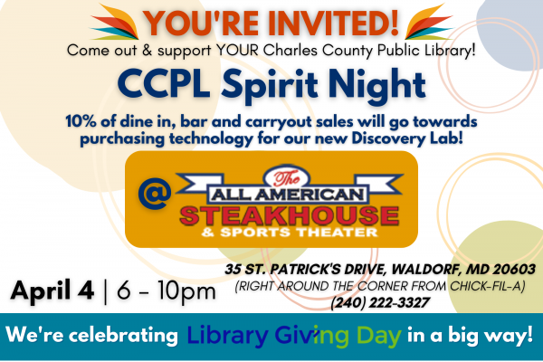 CCPL Spirit Night @ All American Steakhouse