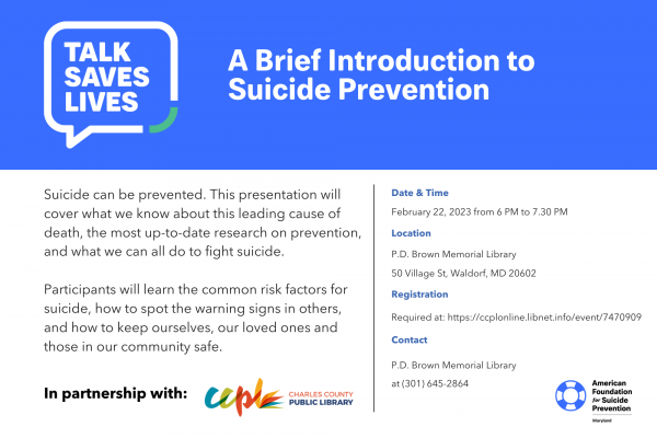 Image for event: Talk Saves Lives: An Introduction to Suicide Prevention